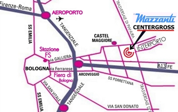 Mappa stradale di indicazione Bologna NCC Taxi e provincia 